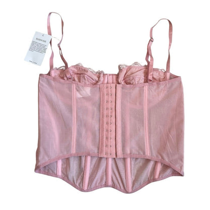 NWT Raxnode Pink Lace Corset Top