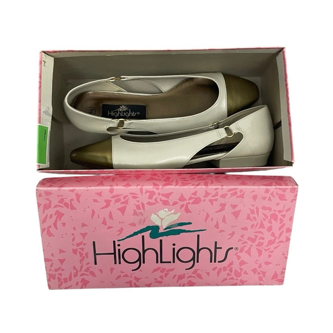 Highlights Vintage Bone Cream & Gold Tip Flats