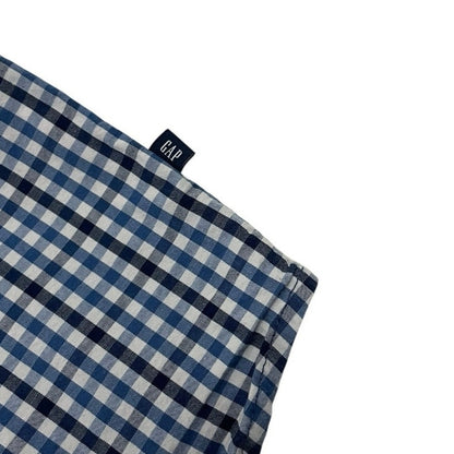GAP Mens Blue Plaid Short Sleeve Button Down Shirt
