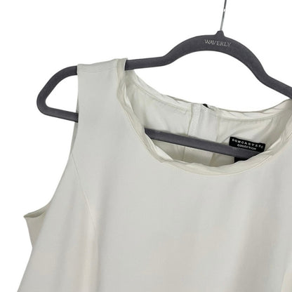 Doncaster White Asymmetrical Tank Top Blouse