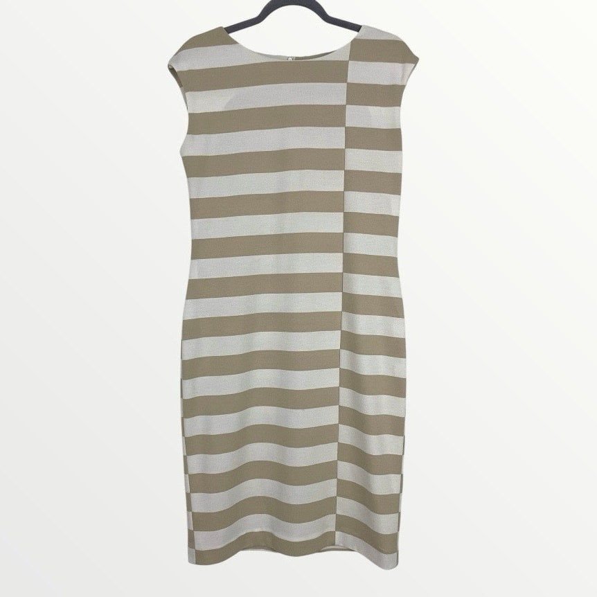 Doncaster Beige and White Striped Bodycon Dress