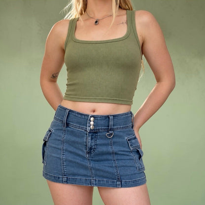 Urban Outfitters Denim Cargo Mini Skirt
