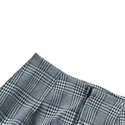 Altar'd State Black & White Houndstooth Plaid Mini Skirt