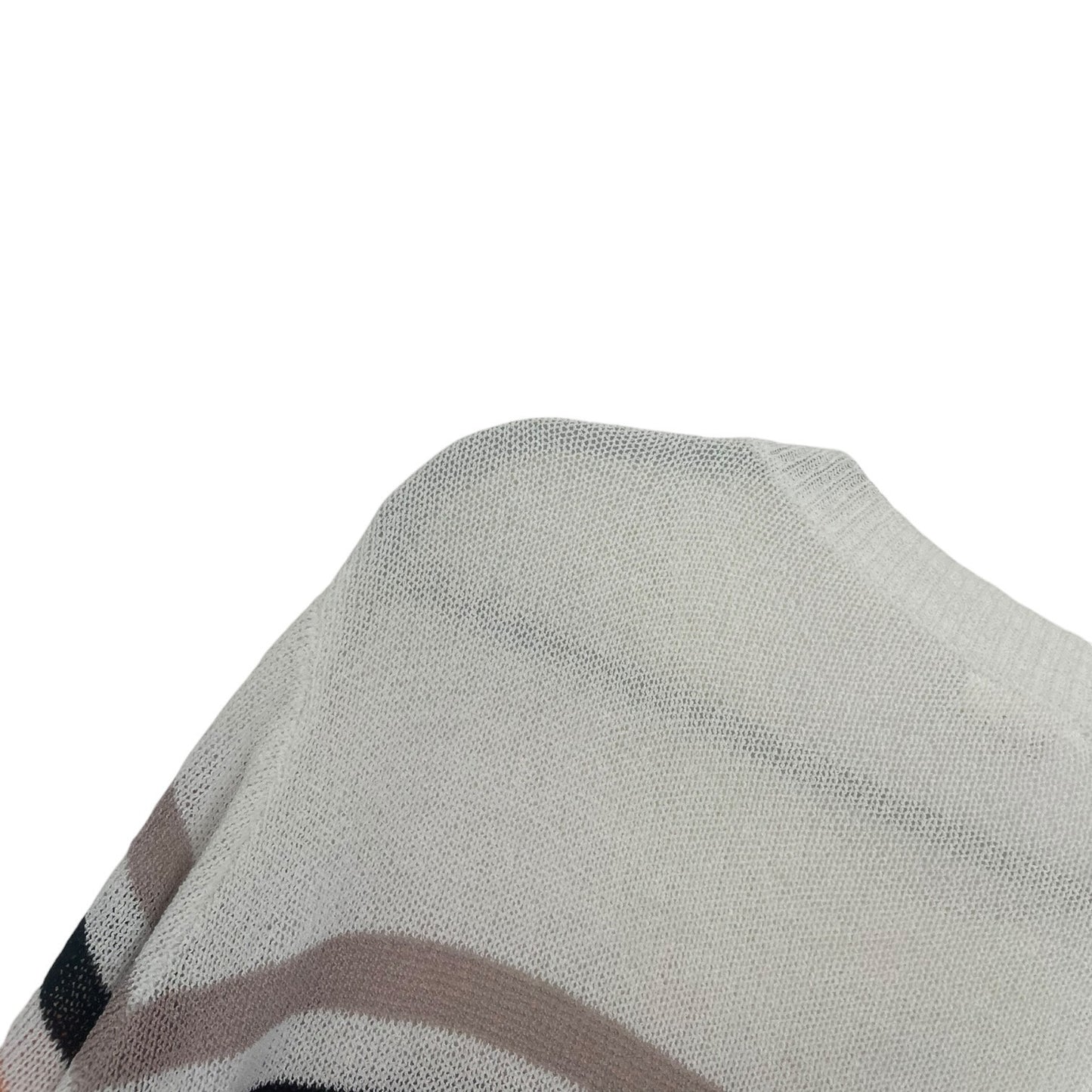 Bibi Cream Striped Colorful Striped Sheer Knit Top