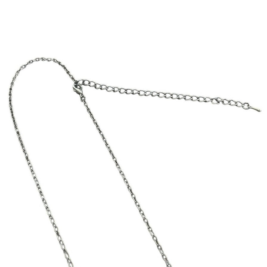 Silver Chain Long Thick Hoop Pendant Necklace