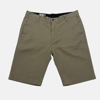 Volcom Mens Khaki Chino Flat Front Shorts