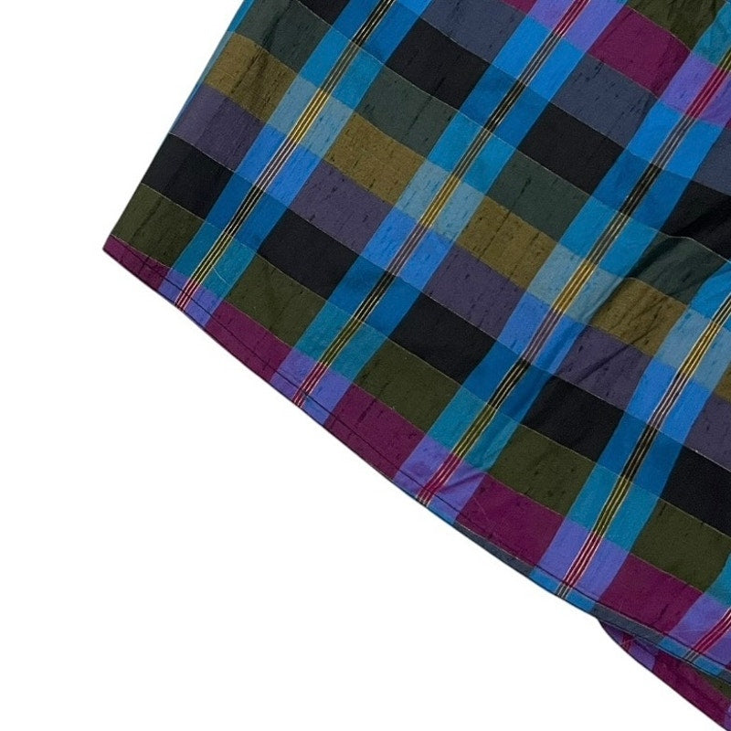 Leo Narducci Vintage Silk Plaid Pleated Maxi Skirt