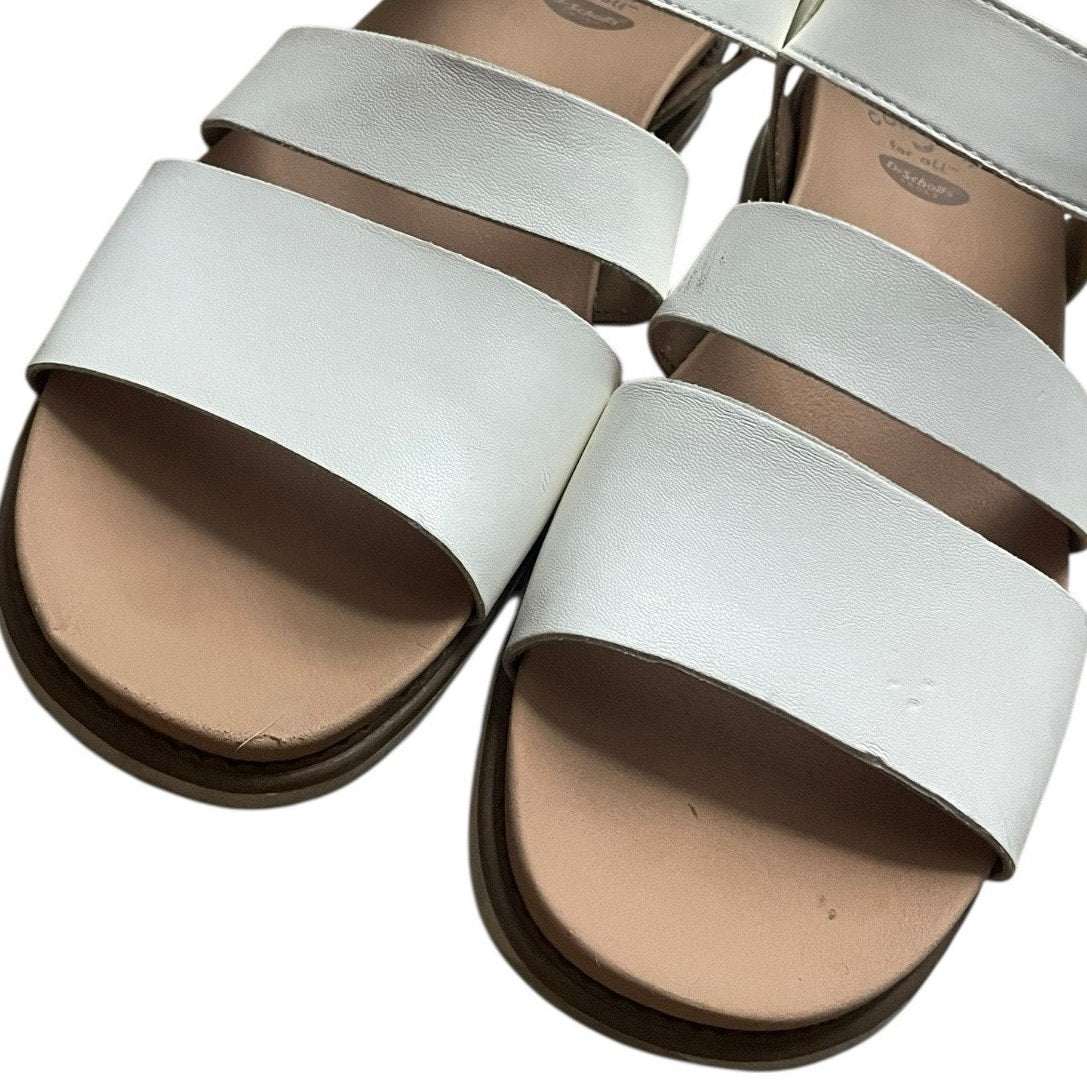 Dr. Scholl's Island Glow White & Beige Faux Leather Strappy Sandals