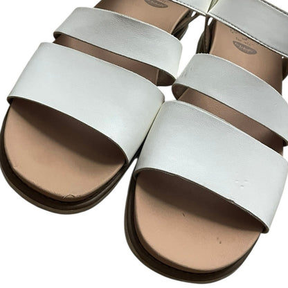 Dr. Scholl's Island Glow White & Beige Faux Leather Strappy Sandals