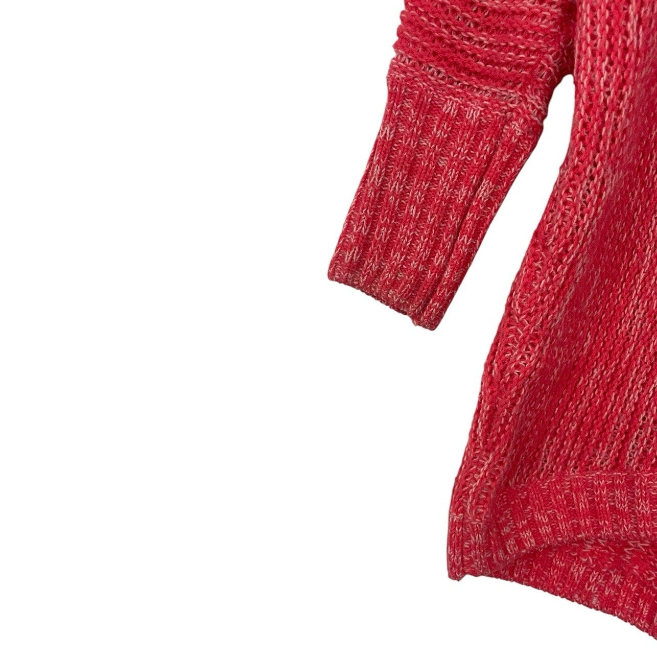 Express Pink Knit Crewneck Cropped Sleeve Sweater