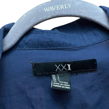 Forever 21 Navy Blue Button Down V-Neck Collared Mini Dress