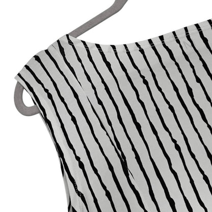 Matthildur Black & White Abstract Striped Midi Dress