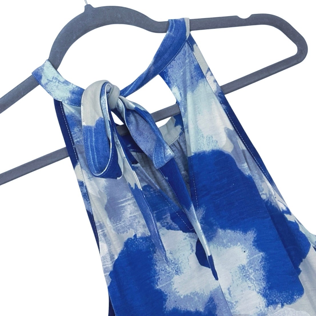 NWT Styleword Blue Watercolor Floral Halter Maxi Dress