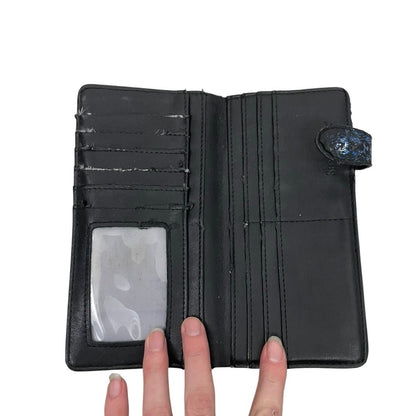 Shagwear Blue & Green Lizard Mandala Faux Leather Clutch Wallet