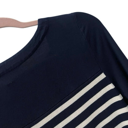 41 Hawthorn Navy Blue & White Striped Cropped Sleeve Dress