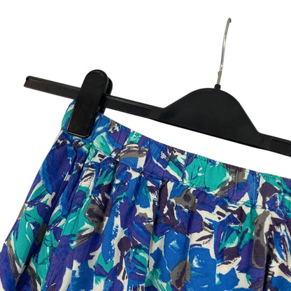 I Love H81 Blue Patterned Mini Skirt with Pockets