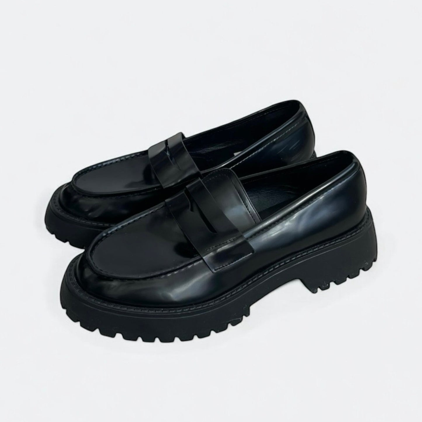 Madden Girl Black Faux Leather Platform Slip-On Mary Jane Mules