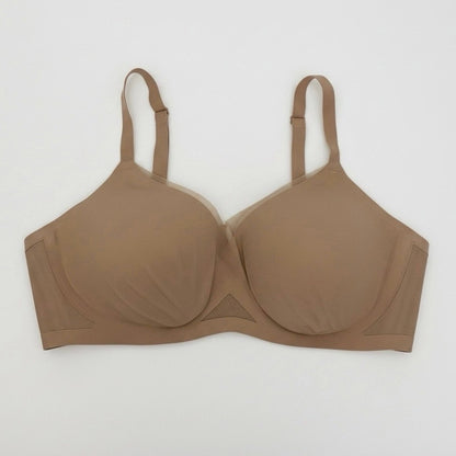 Honeylove Beige Mesh Trim Crossover Wireless Bra