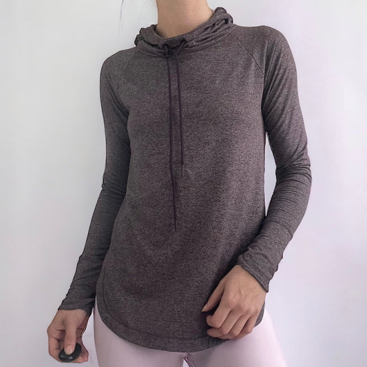Athleta Purple Active Hooded Long Sleeve Top