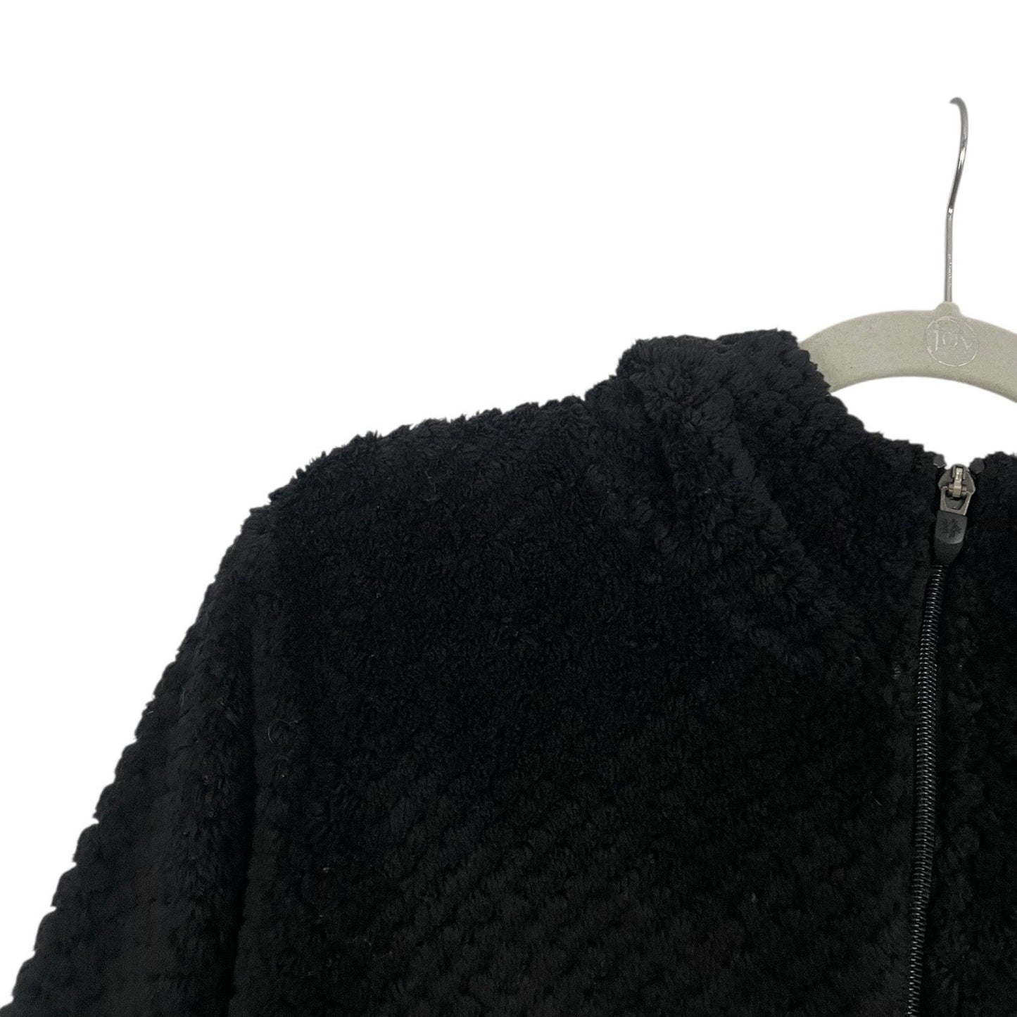 Kohl's Black Fluffy Quarter Zip Hoodie Sweatshirt