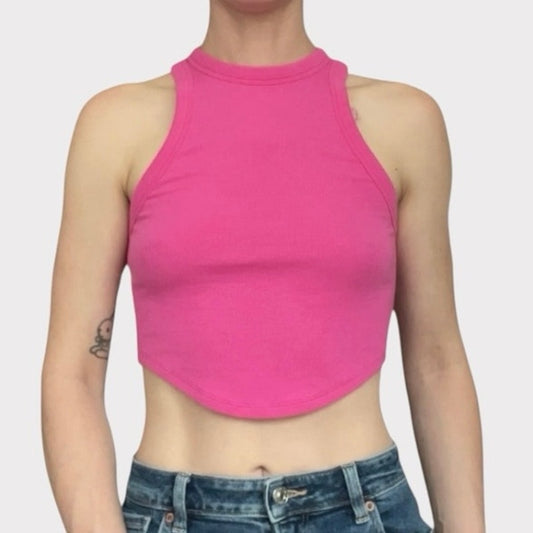 Lululemon Athletica Pink Ribbed Cropped Tank Top
