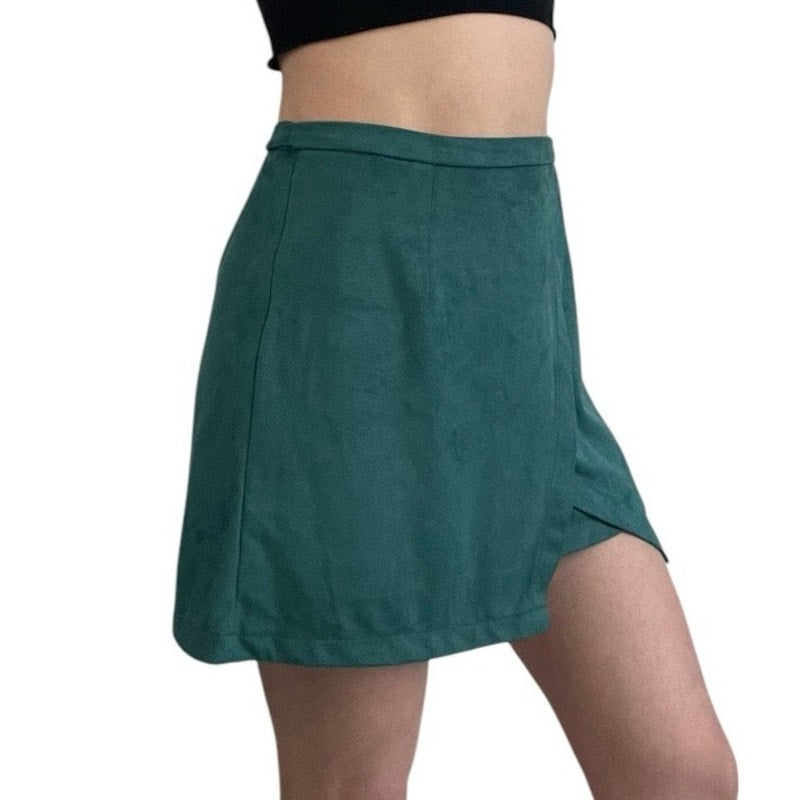 Living Doll Green Velvet Soft Mini Skirt