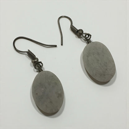 Vintage Grey Stone Pendant Earrings
