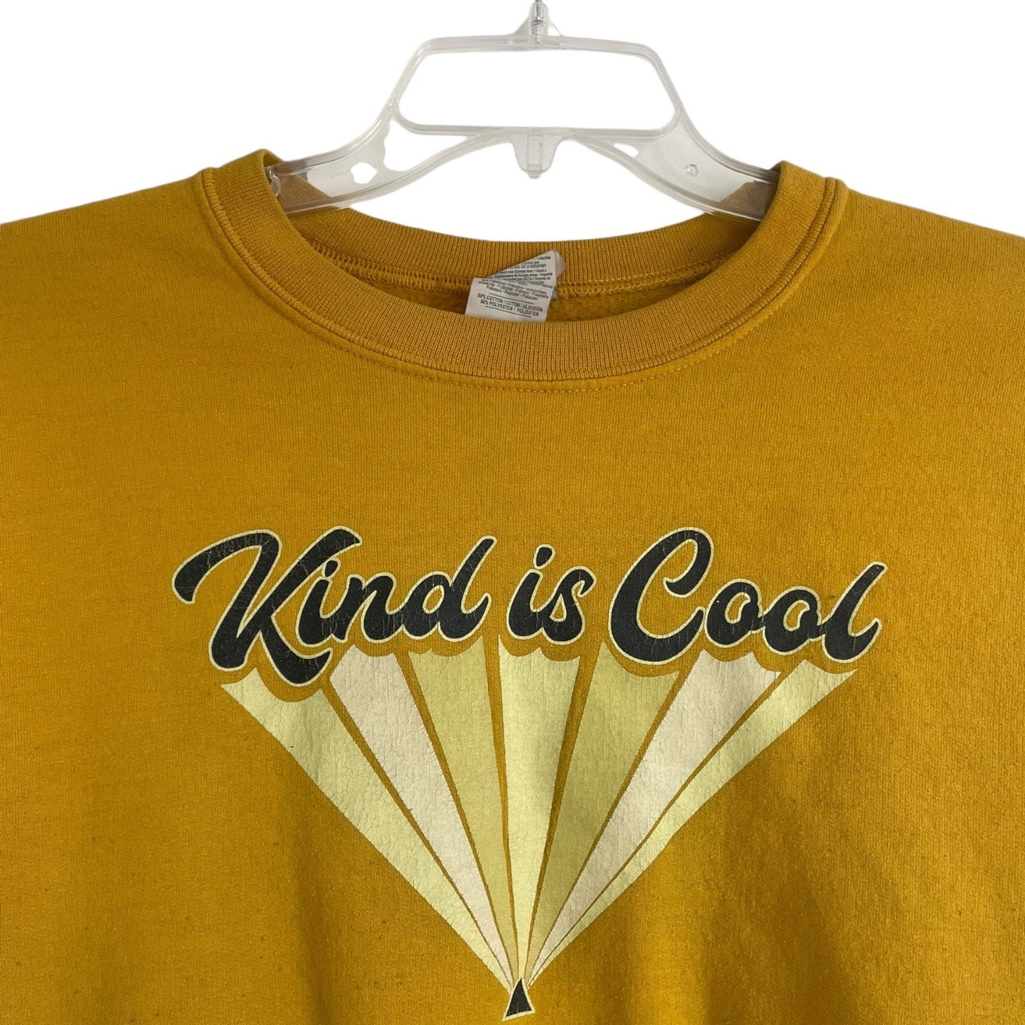 Gildan Yellow Kind Is Cool Graphic Crewneck Sweatshirt