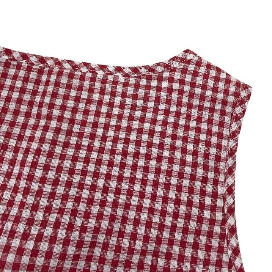 Red & White Gingham Tie Front Cropped Top & Mini Shorts Matching Set