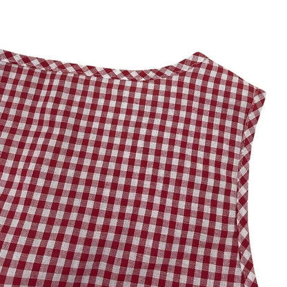 Red & White Gingham Tie Front Cropped Top & Mini Shorts Matching Set