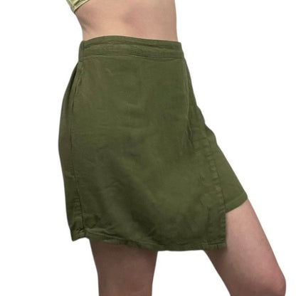 A.N.D. Eawy Olive Green Wrap Mini Skirt