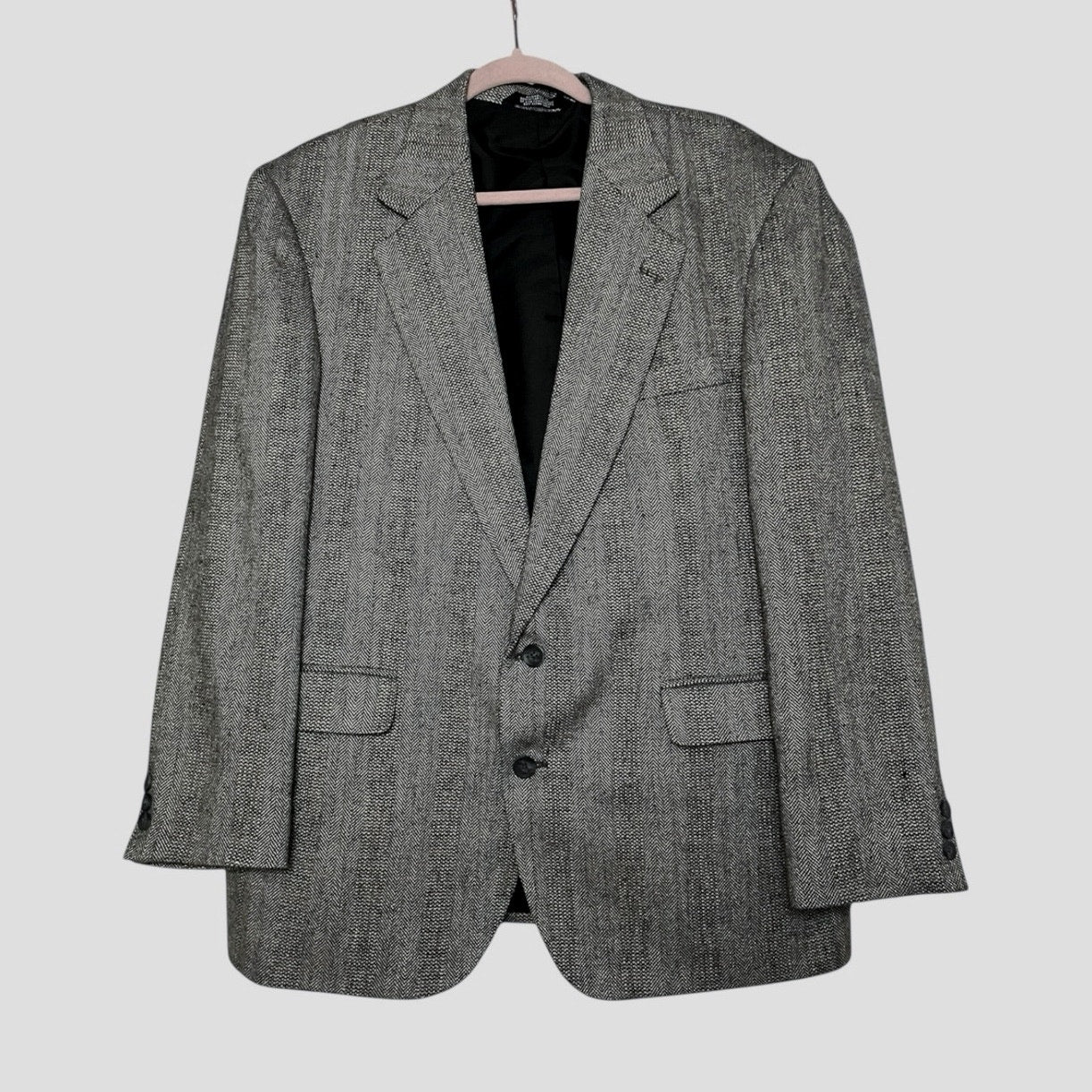 Haggar Mens Grey Gentleman's Fit Imperial Two Button Blazer Suit Coat