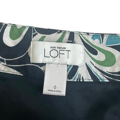 Ann Taylor LOFT Green & Blue Pleated Skirt