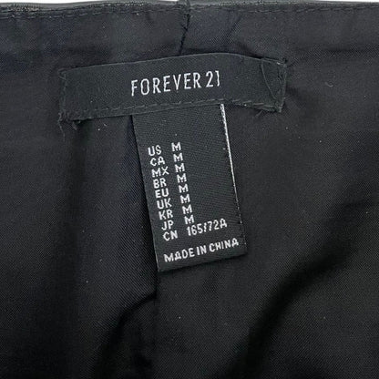 Faux Leather Black & White Hand Painted Abstract Y2K Zip Up Mini Skirt