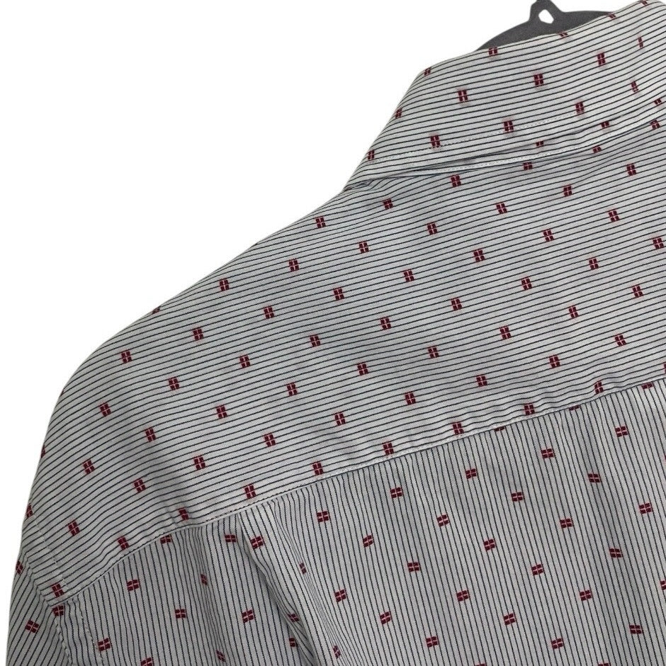 Ben Sherman Mens Blue & Red Tailored Slim Fit Button Down Shirt