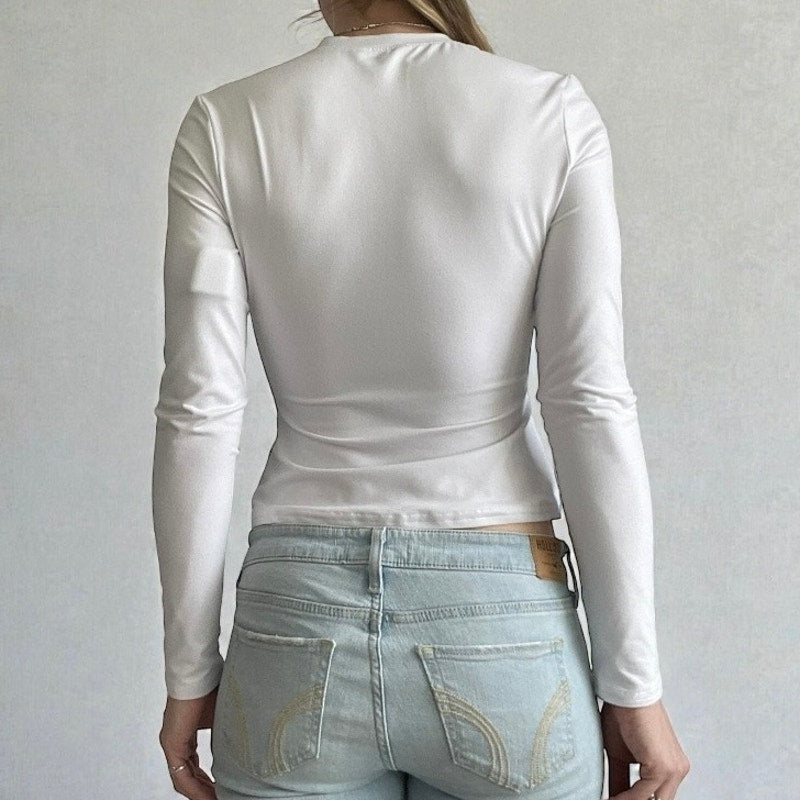 Yogingo White High Neck Long Sleeve Top