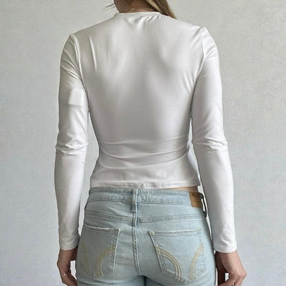 Yogingo White High Neck Long Sleeve Top