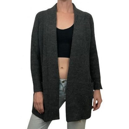 J. Jill Grey Knit Wool Cardigan Sweater