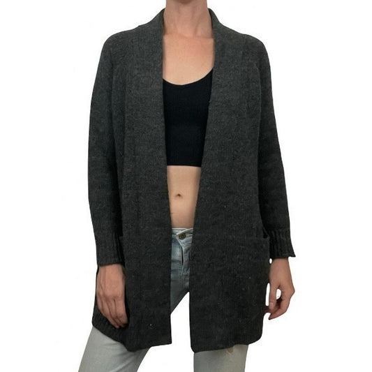 J. Jill Grey Knit Wool Cardigan Sweater