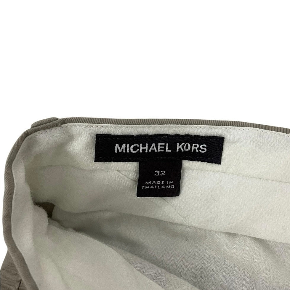 Michael Kors Mens Beige Flat Front Dress Pants