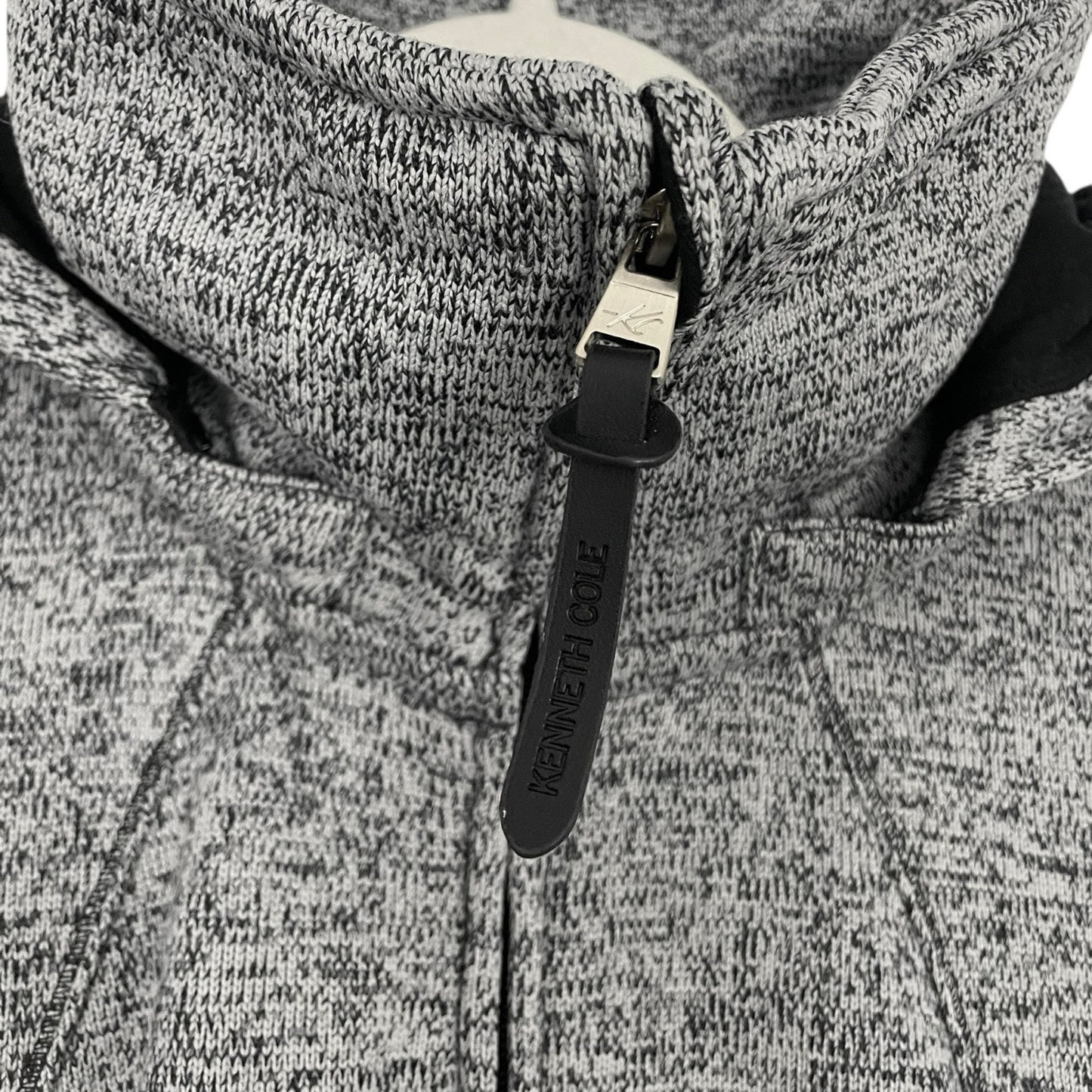 Kenneth Cole Reaction Grey Zip Up Quick Dry Headphone Access Hoodie Sweatshirt