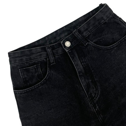 SHEIN Black Distressed High Rise Relaxed Fit Jeans