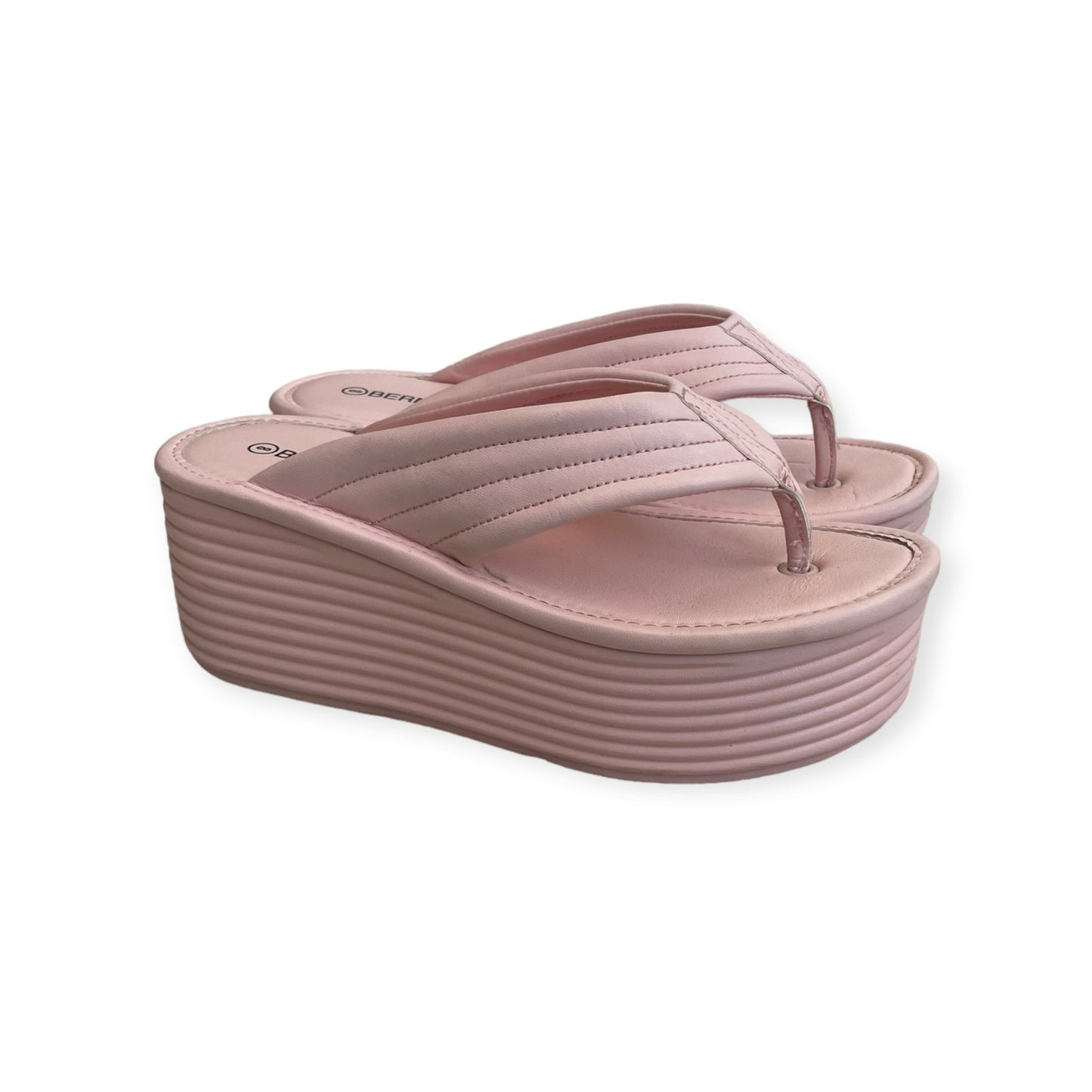 Berness Light Pink Chunky Wedge Platform Sandals