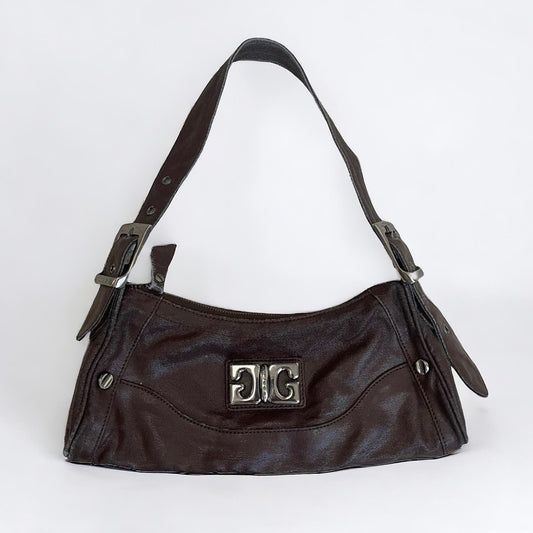 Guess Vintage Brown Genuine Leather Shoulder Bag Purse