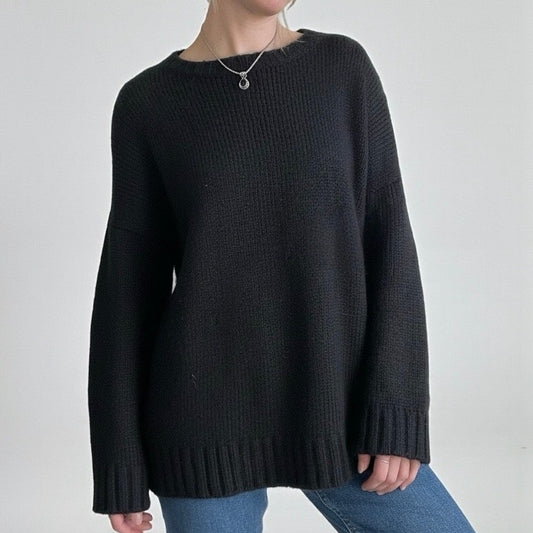 Wooden Ships Black Knit Crewneck Mohair x Wool Sweater