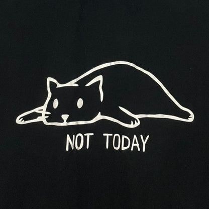 Yummie Black & White Not Today Lazy Cat Graphic Short Sleeve Tee