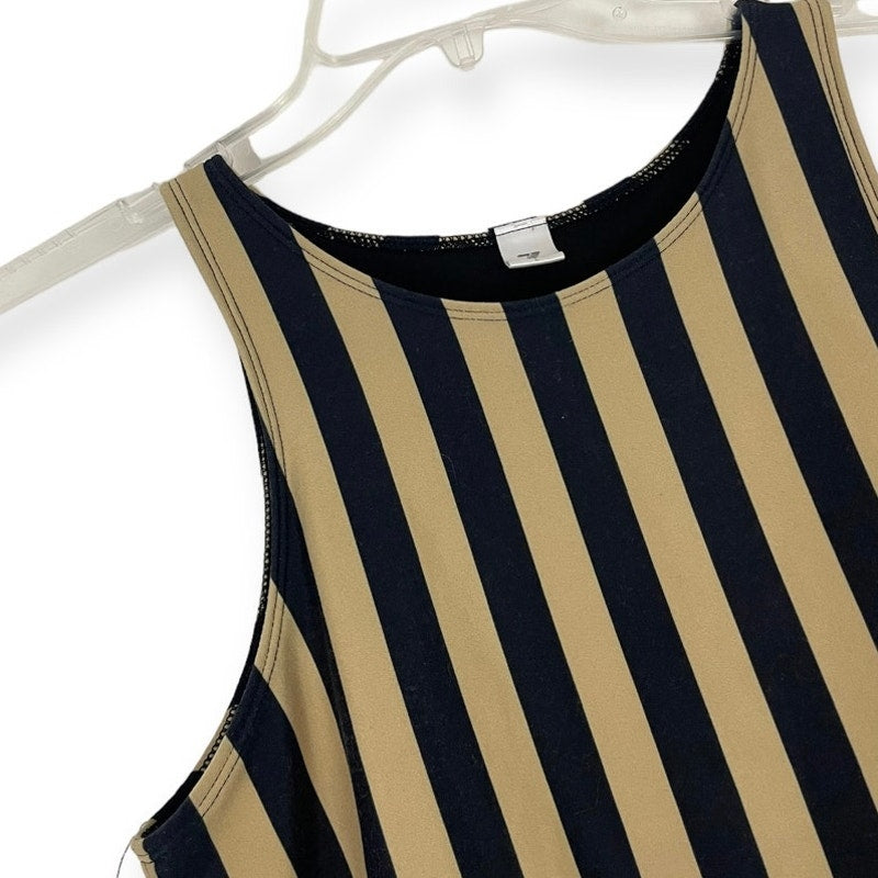 Zoozatz University of Colorado Black and Gold Striped Tank Top