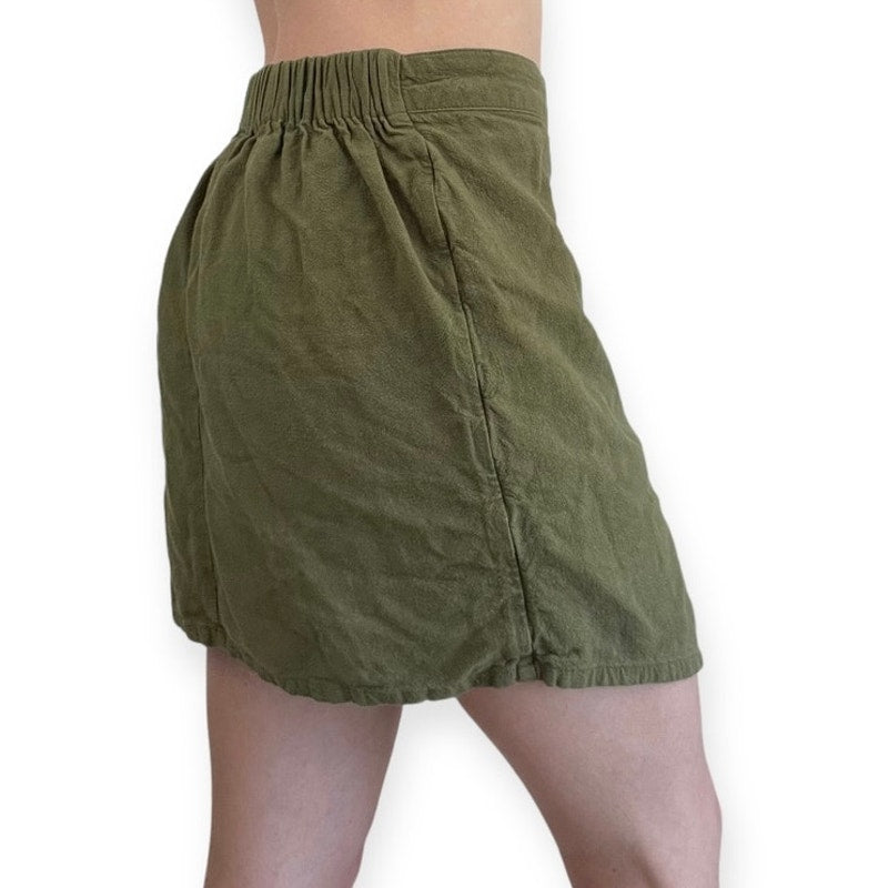 And ea wy Olive Green Asymmetrical Mini Skirt