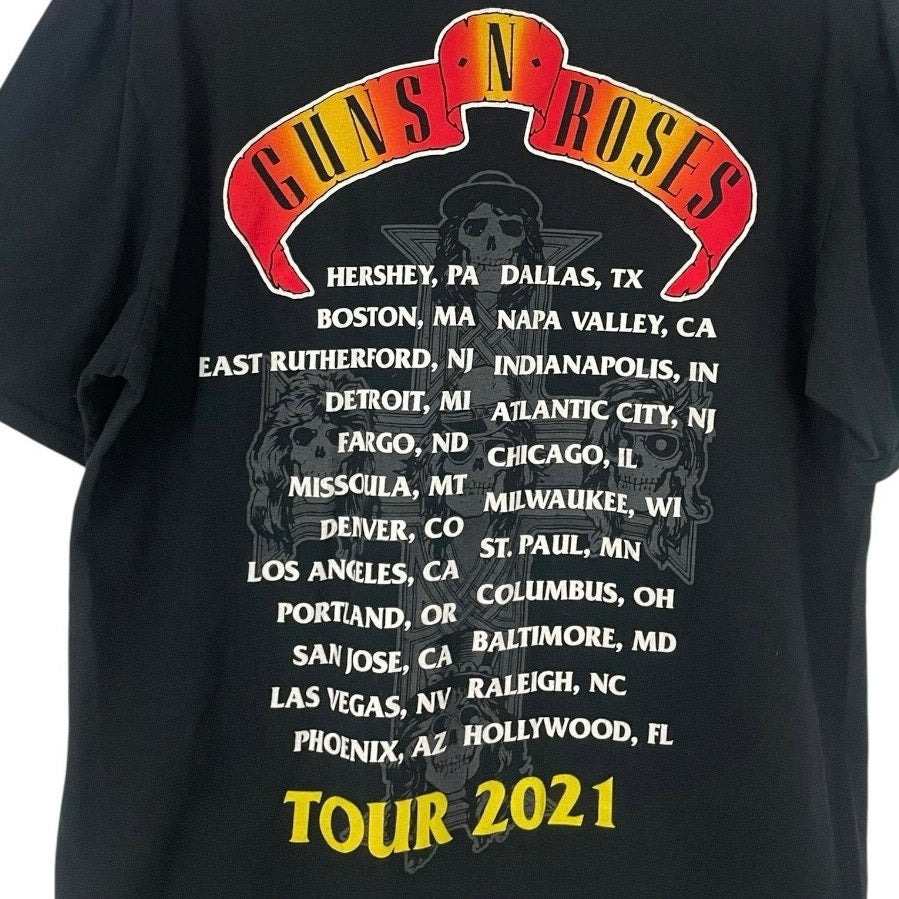 Guns N' Roses 2021 Tour Black Short Sleeve Graphic Tee