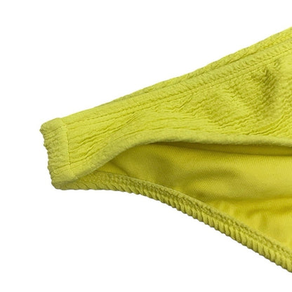 Xhilaration Vibrant Yellow Ribbed Padded Bikini